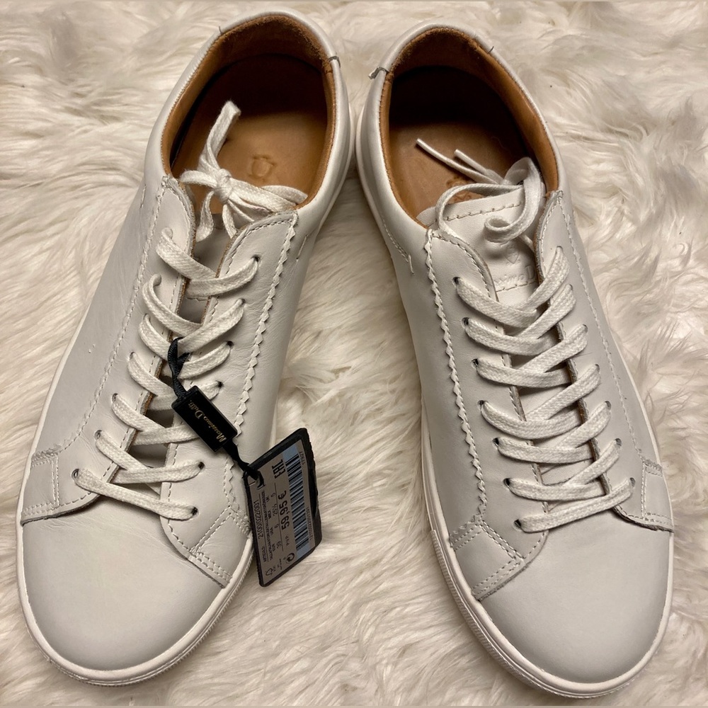 MASSIMO DUTTI MEN’S WHITE NAPPA LEATHER SNEAKERS Sz 6 Eu 39 NEW